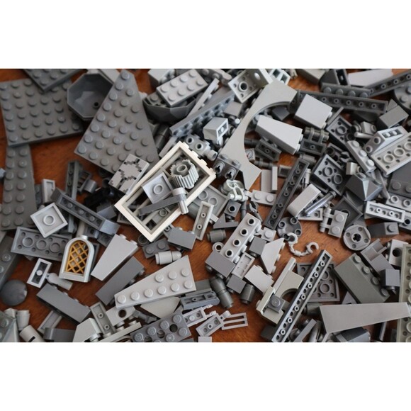 2 lbs. Pounds 9oz Mixed Lot Lego Bulk Shades of Gray Bricks Pieces Plates Blocks - Picture 8 of 13